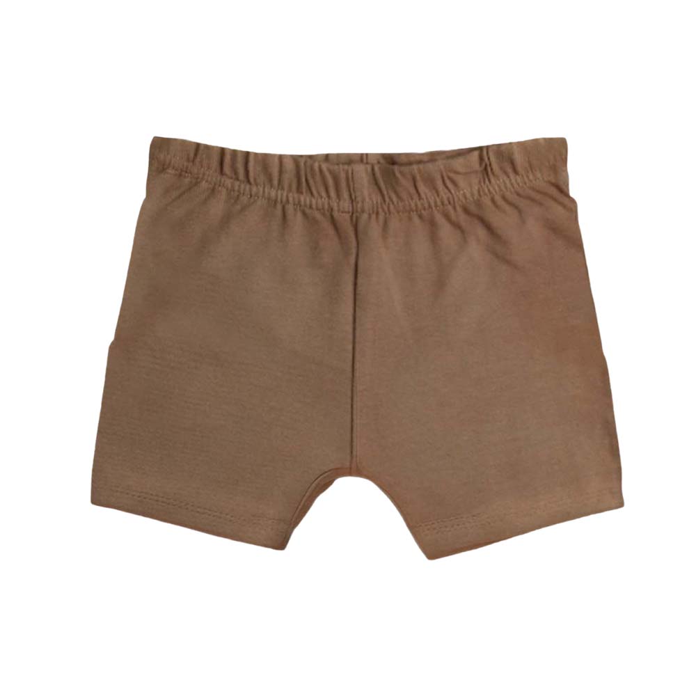 Luay Cotton Brown, , Grey & Leaves Pattern Shorts - Black - 4 Pcs