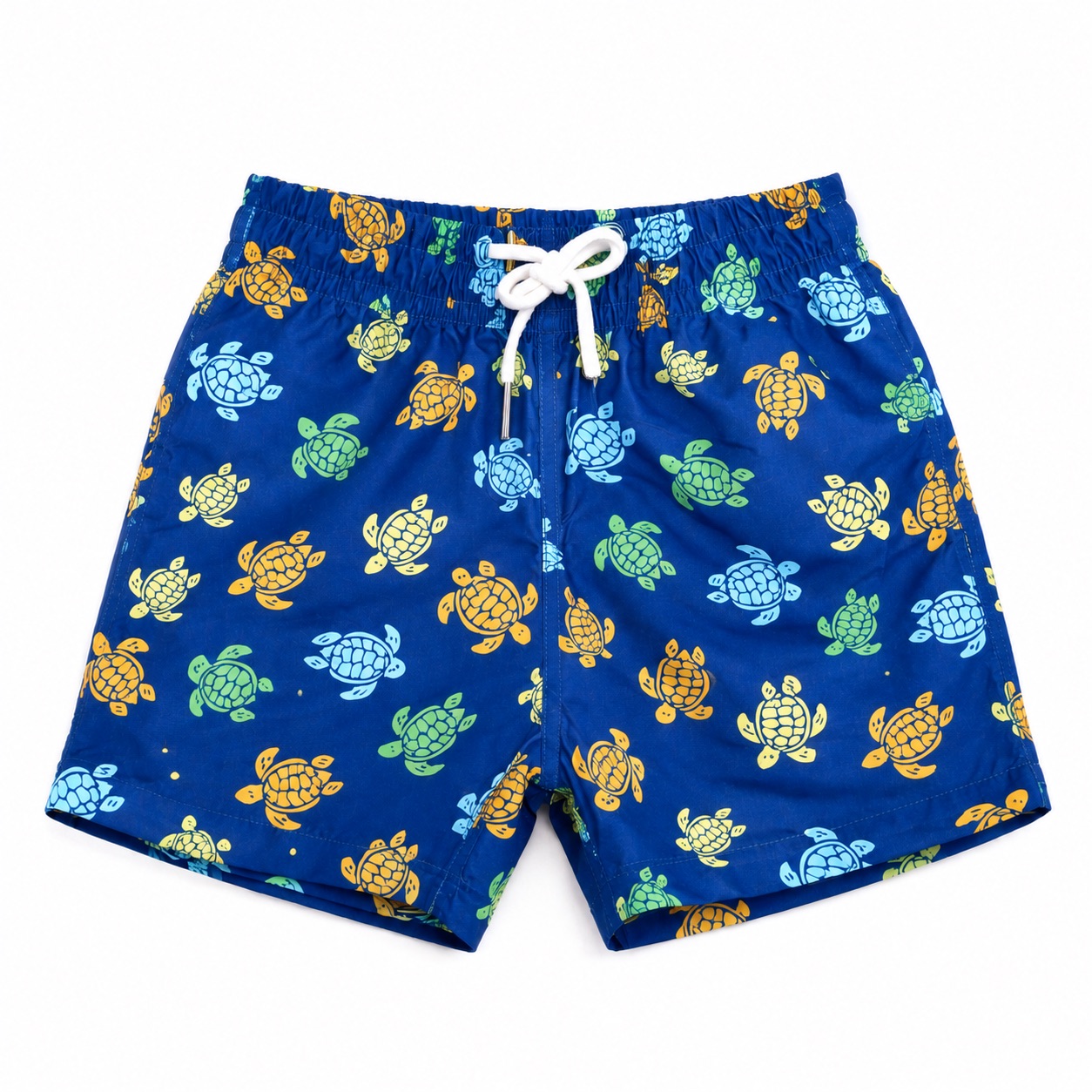 Tippy Toes - Boys Quick Dry Swim Shorts - Turtle Print - Blue