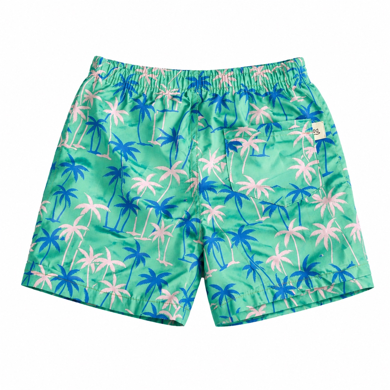 Tippy Toes - Boys Quick Dry Swim Shorts - Palm Tree Print - Green