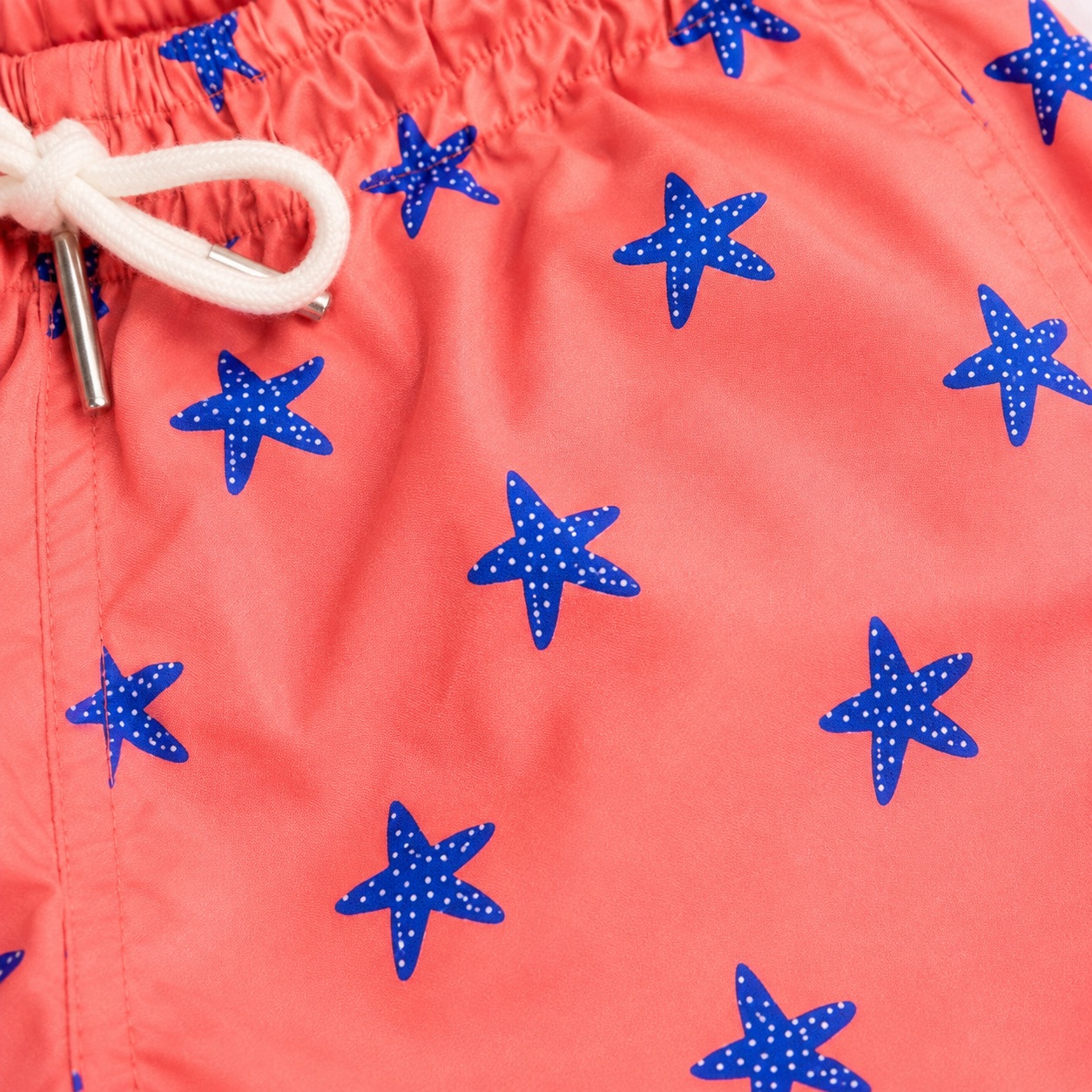 Tippy Toes - Boys Quick Dry Swim Shorts - Starfish Print - Red