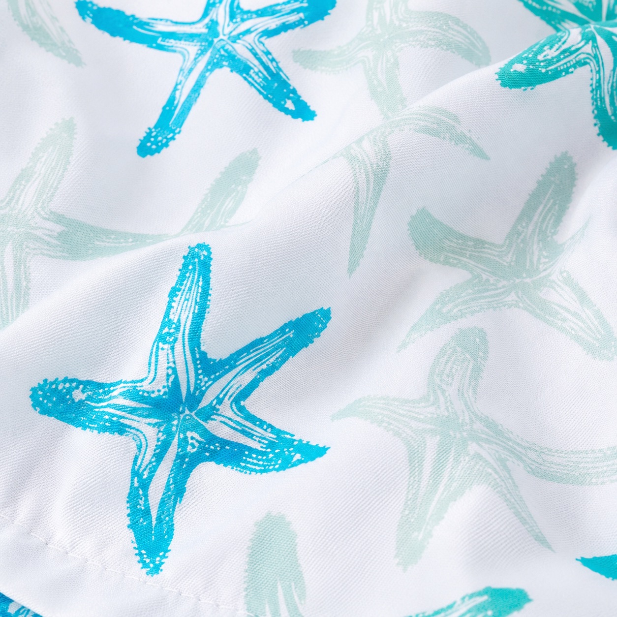 Tippy Toes -  Boys Quick Dry Swim Shorts - Starfish Print - White