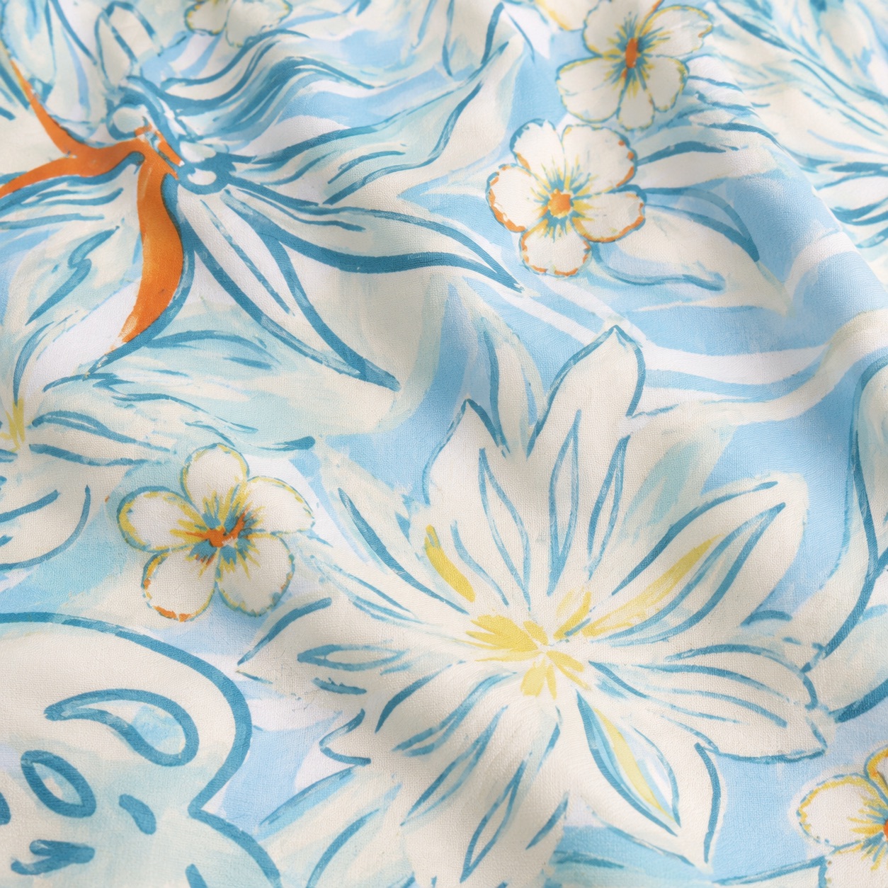Tippy Toes - Boys Flower Print Quick Dry Swim Shorts - Sky Blue