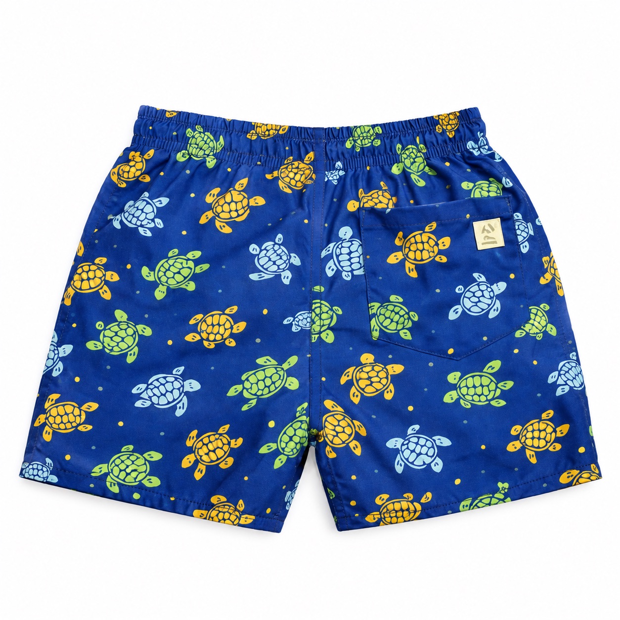 Tippy Toes - Boys Turtle Print Quick Dry Swim Shorts - Blue