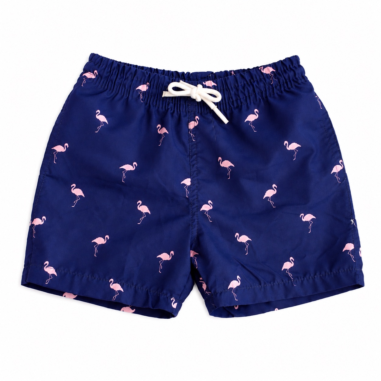 Tippy Toes - Boys Flamingo Print Quick Dry Swim Shorts - Navy Blue