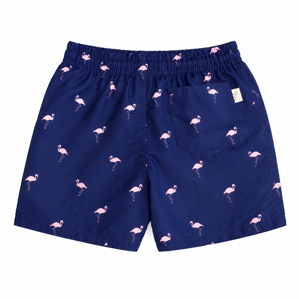 Tippy Toes - Boys Flamingo Print Quick Dry Swim Shorts - Navy Blue