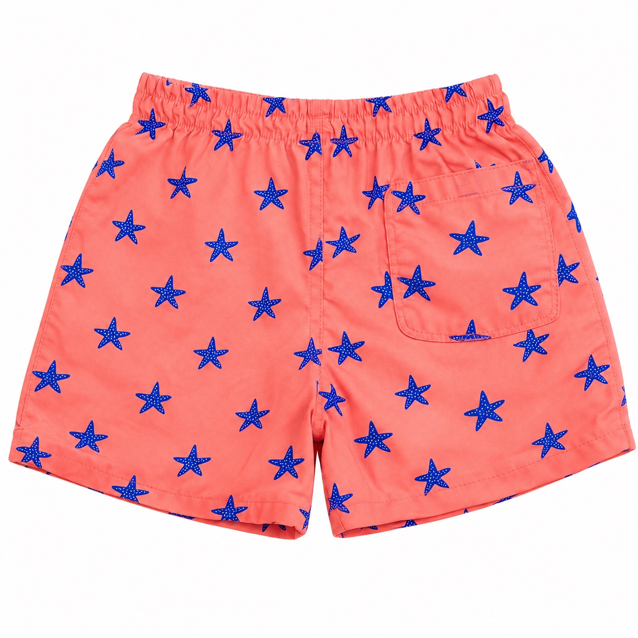 Tippy Toes - Boys Starfish Print Quick Dry Swim Shorts - Red