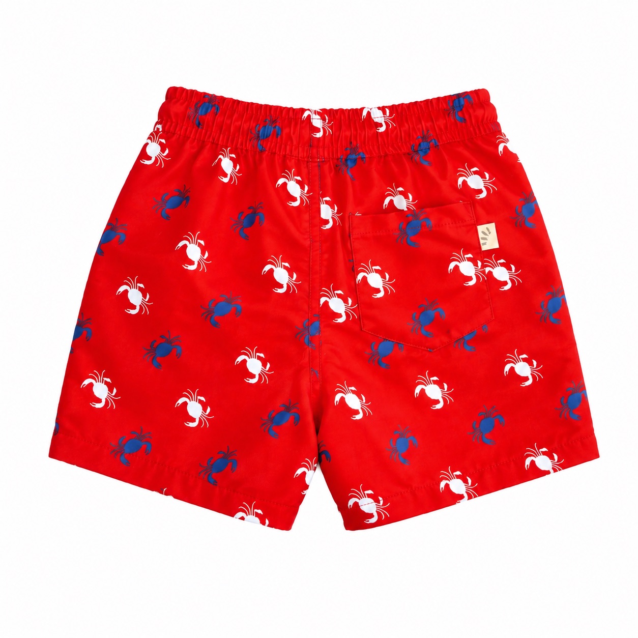 Tippy Toes - Boys Crab Print Quick Dry Swim Shorts - Red