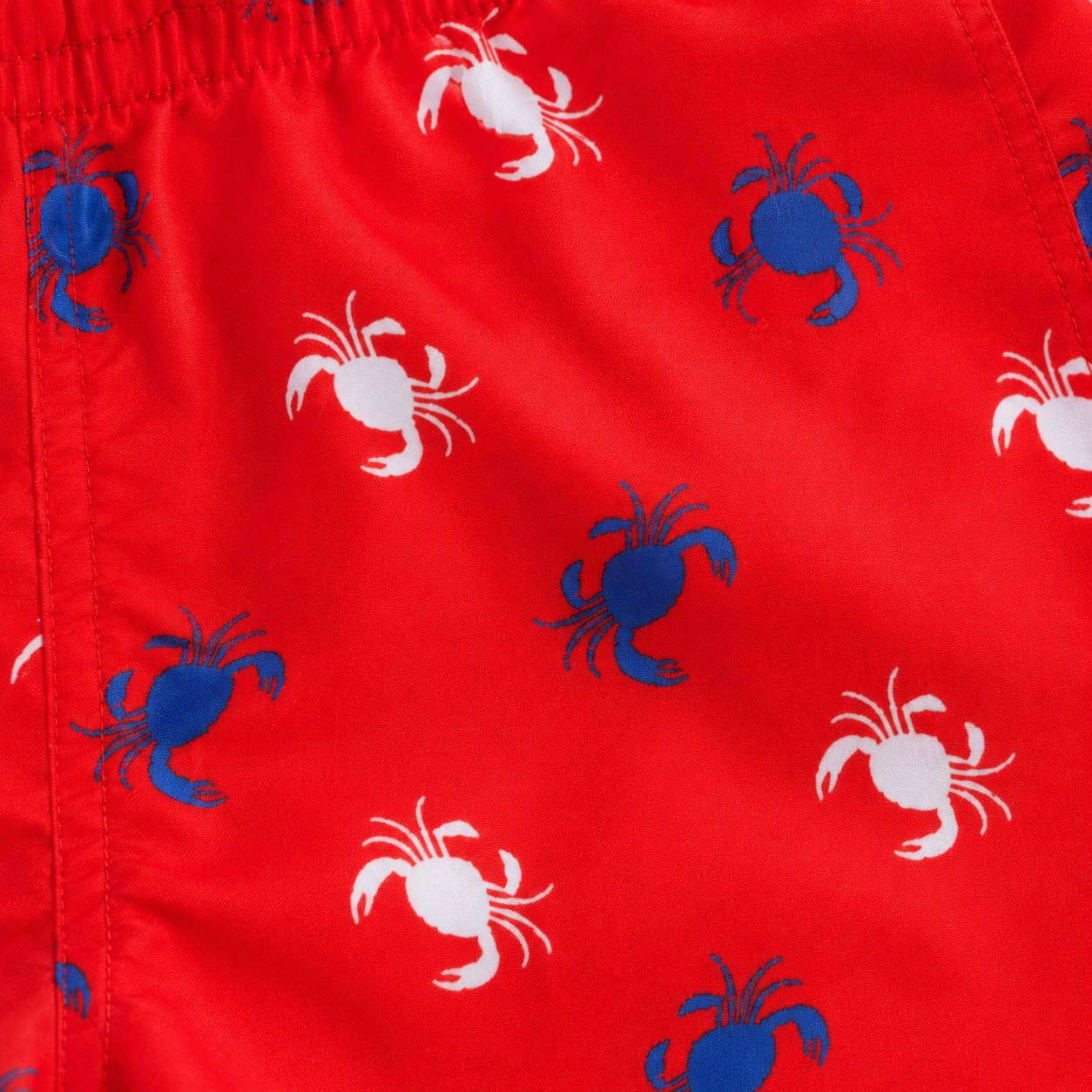Tippy Toes - Boys Crab Print Quick Dry Swim Shorts - Red