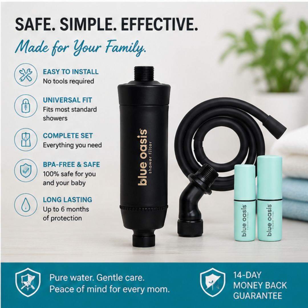 Blue Oasis  Shower Filter Bundle (Black)