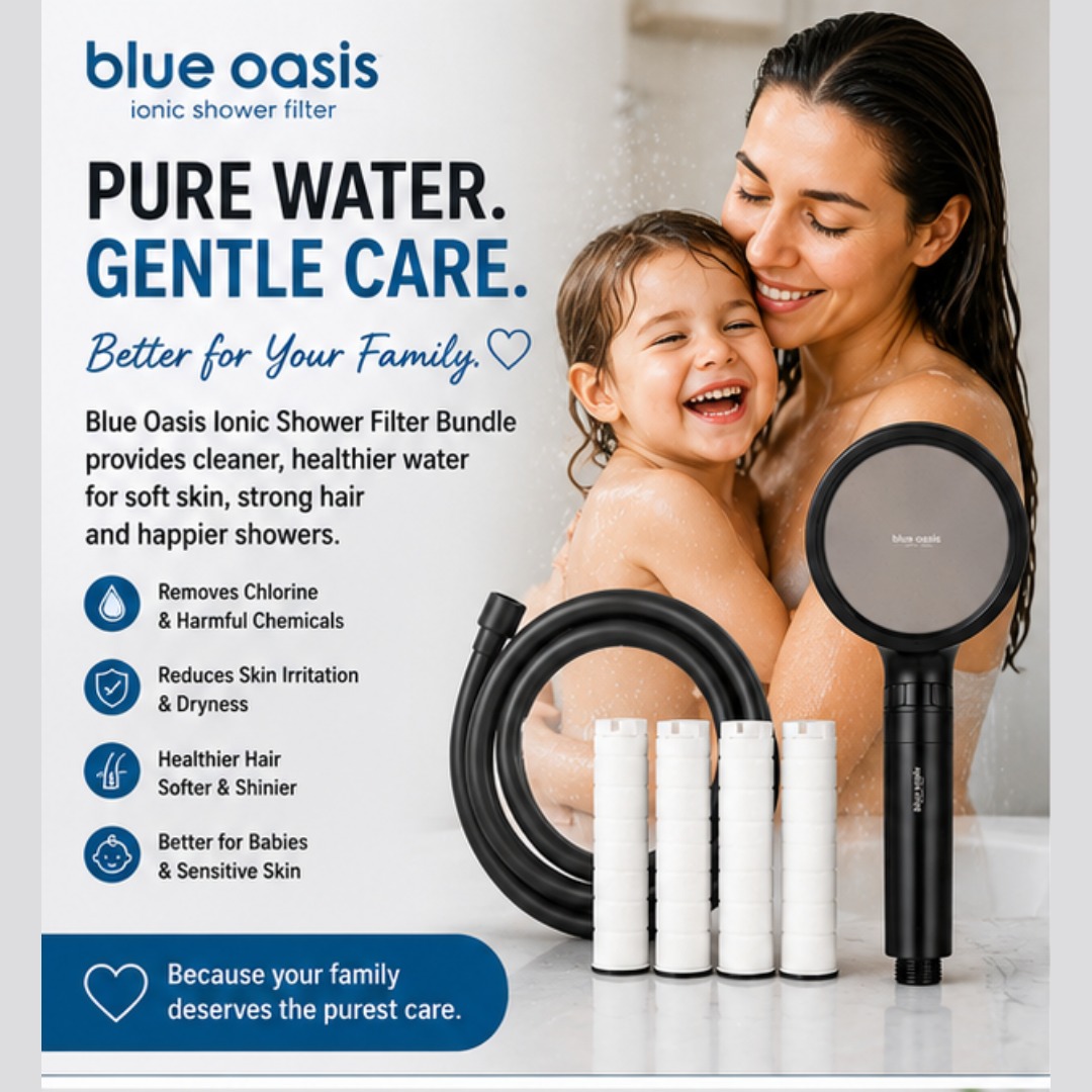 Blue Oasis Ionic Shower Filter  Bundle  (Black)