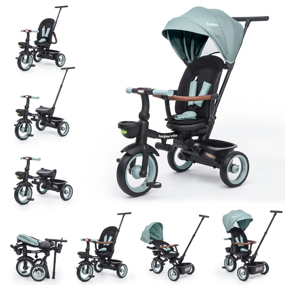 Baybee - Cozy 7-in-1 Convertible Tricycle For Kids - Green