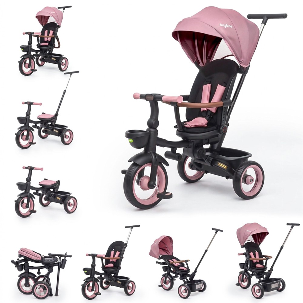 Baybee - Baby 7-In-1 Convertible Tricycle - Pink
