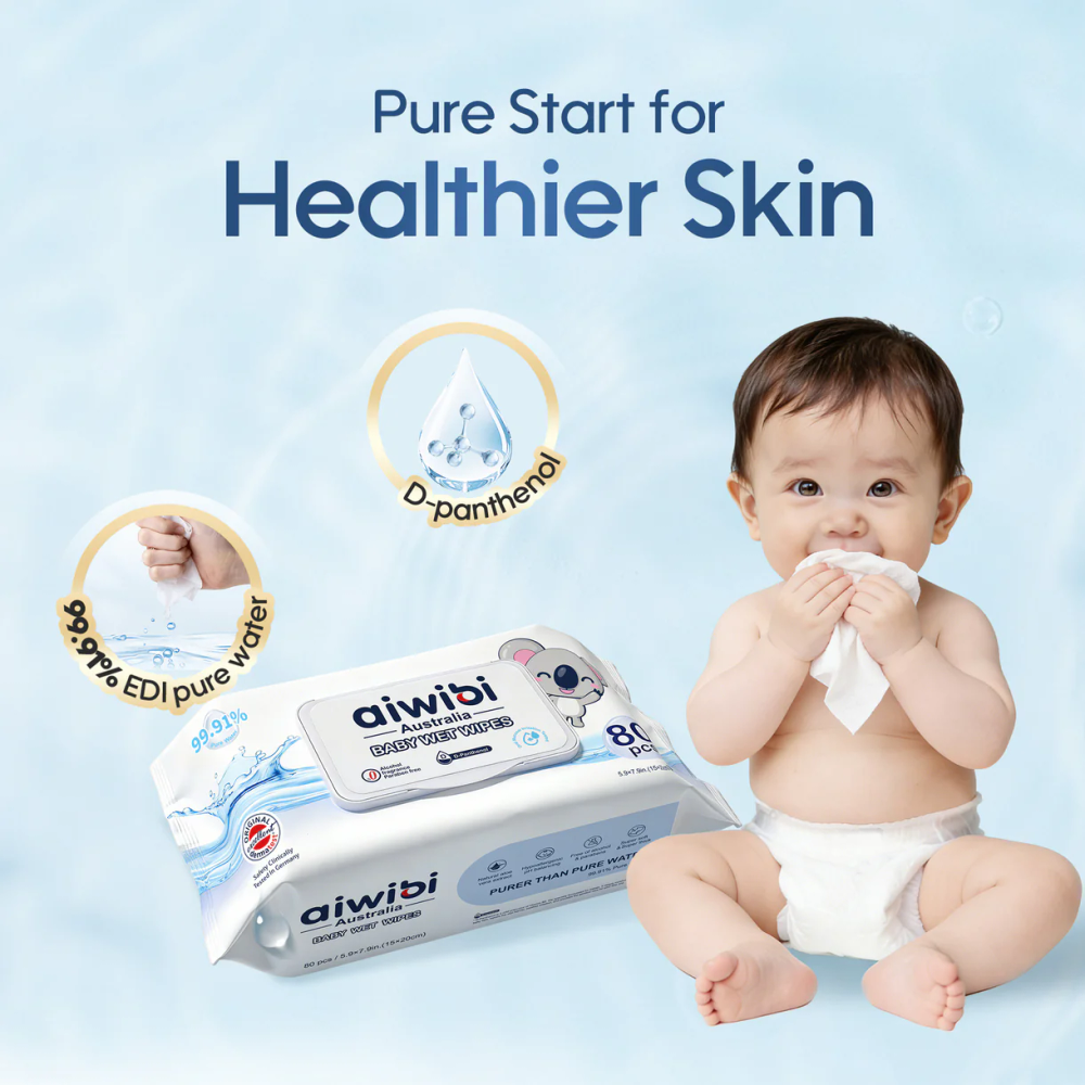 Aiwibi - Baby Sensitive Skin Wet Wipes - Pack of 3 - 240 Wipes