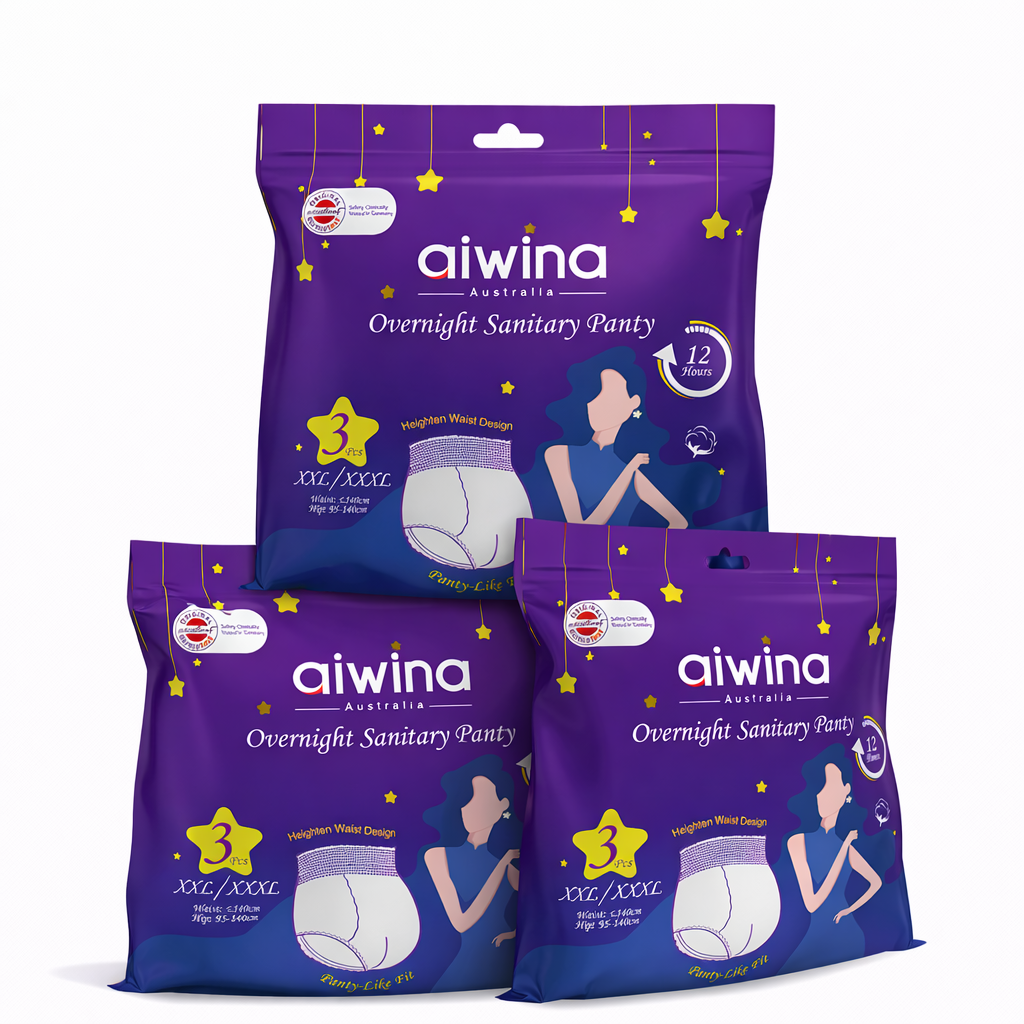 Aiwina - Overnight Sanitary Panty - Pack Of 3 - 9 Pcs