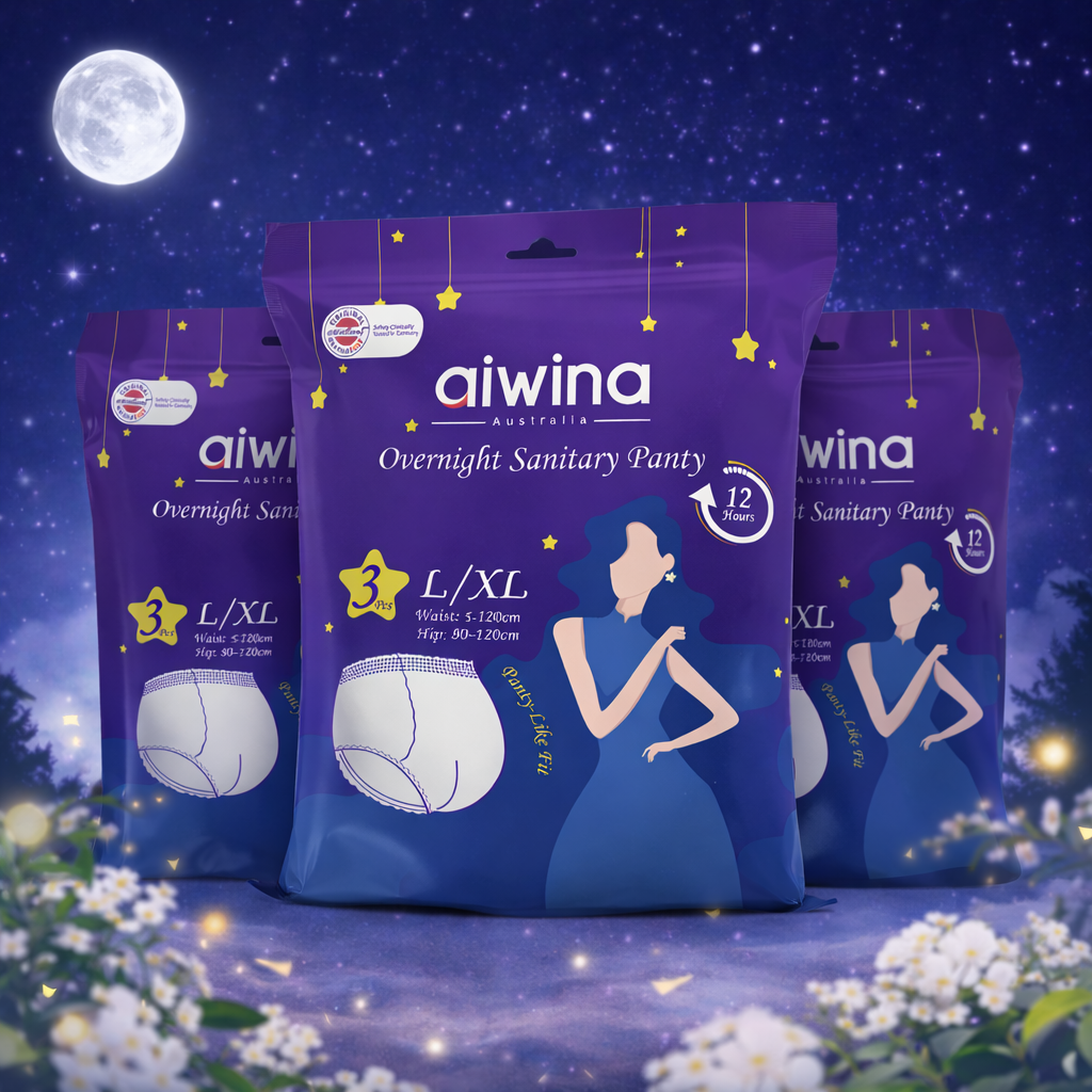 Aiwina - Overnight Sanitary Panty - Pack Of 3 - 9 Pcs