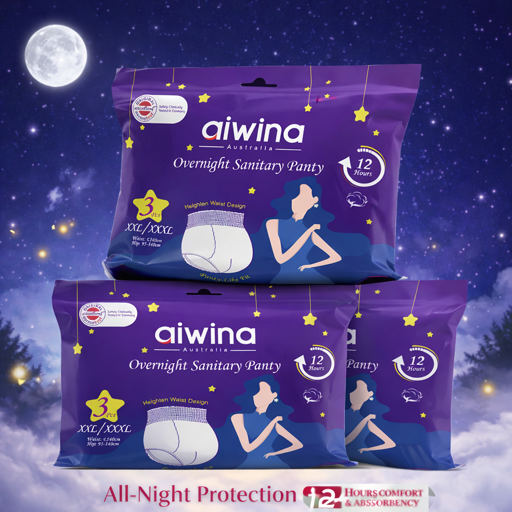 Aiwina - Overnight Sanitary Panty - Pack Of 3 - 9 Pcs