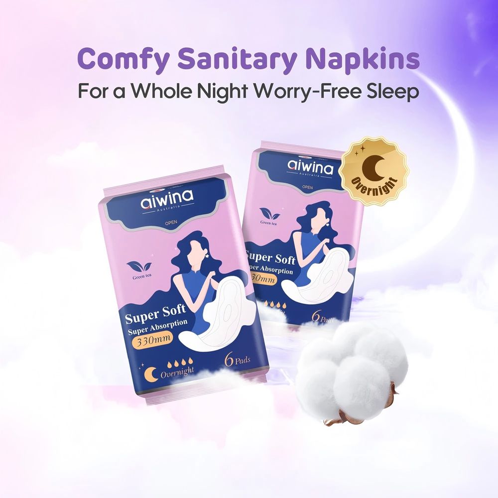 Aiwina - Panty Liners & Overnight Pads Combo - Pack Of 3 - 37 Pcs