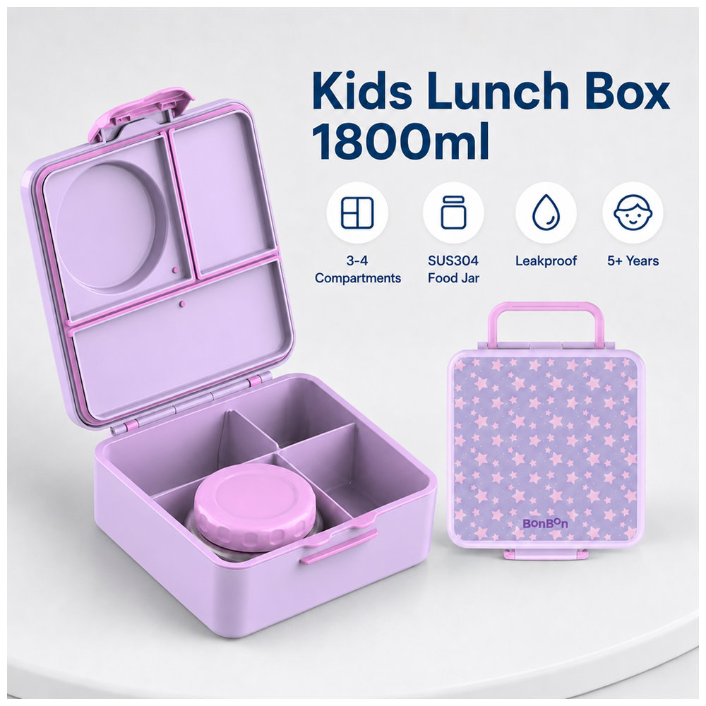 Bonbon - 3/4-Compartment Lunch Box With Insulated Food Jar - Star