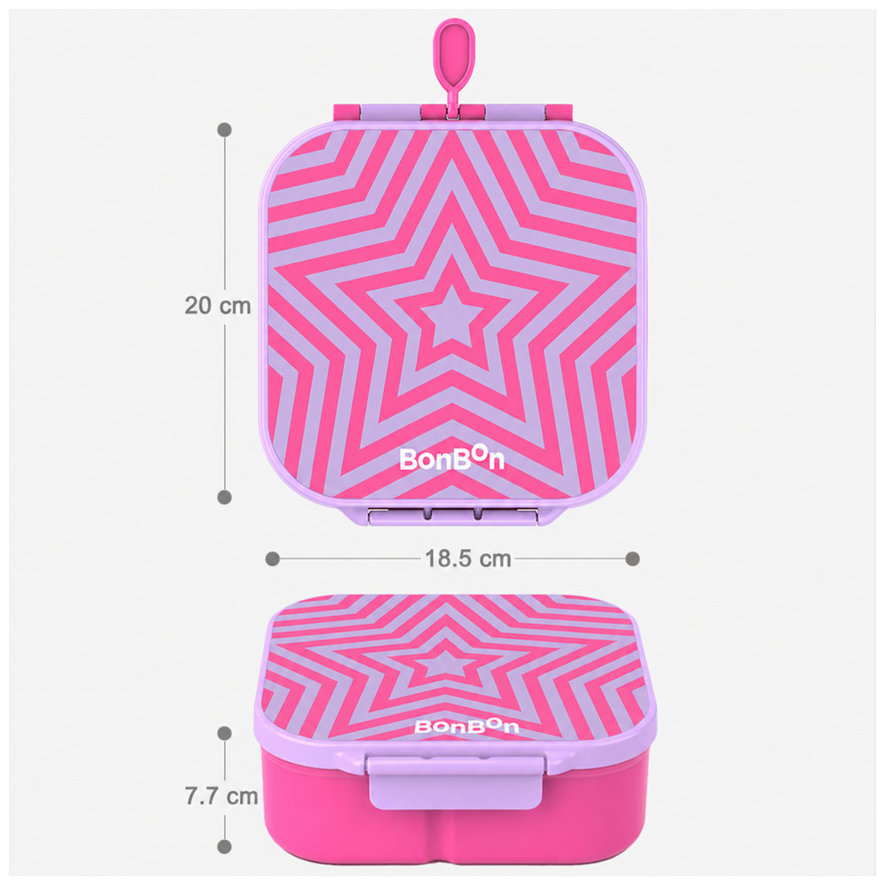 Bonbon - 3/4-Compartment Star Lunch Box With Insulated Food Jar - Purple