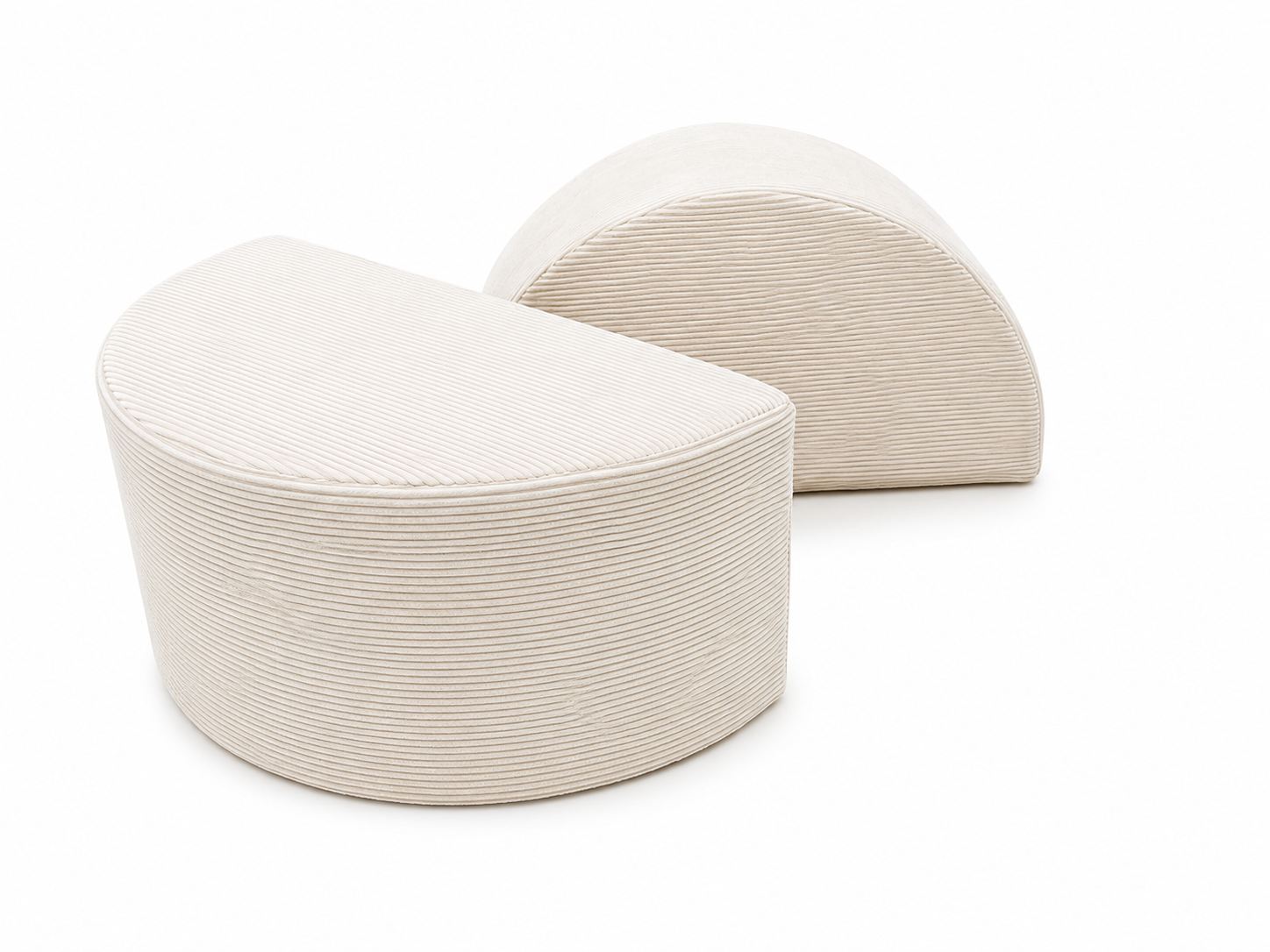 Neztly - Duo Half Round Play Sofa - Beige - 2 Pcs