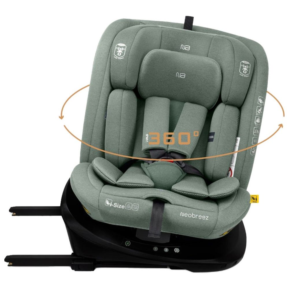 Neobreez - Vilo 360-Degree Isofix i-Size Car Seat - All-In-1 - 0-12Yrs - Green