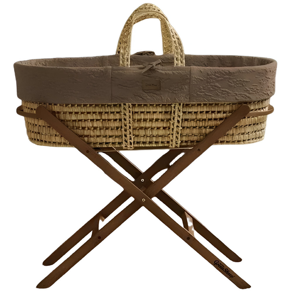 The Little Green Sheep - Furrow Moses Basket, Mattress & Rocking Stand