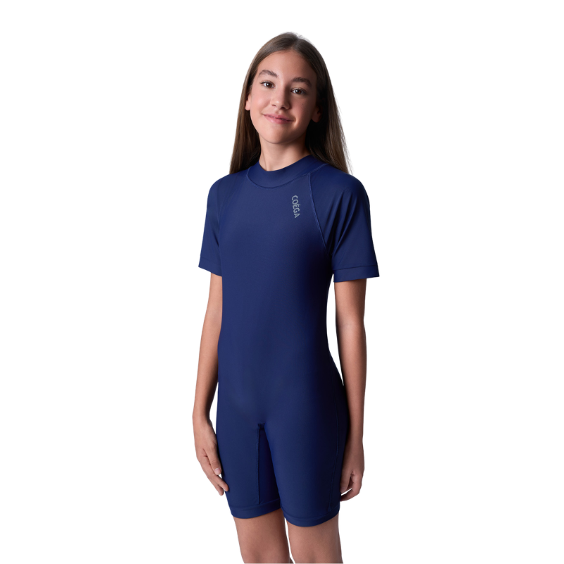 COEGA Sunwear - Unisex Youth One Piece Swimsuit With Back Zipper - Navy