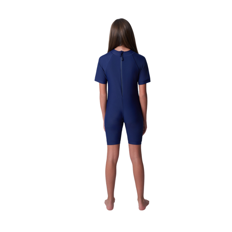 COEGA Sunwear - Unisex Youth One Piece Swimsuit With Back Zipper - Navy