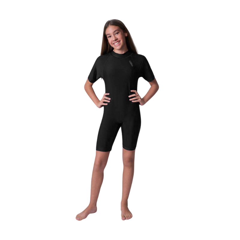 COEGA Sunwear - Unisex Youth One Piece Swimsuit With Back Zipper - Black