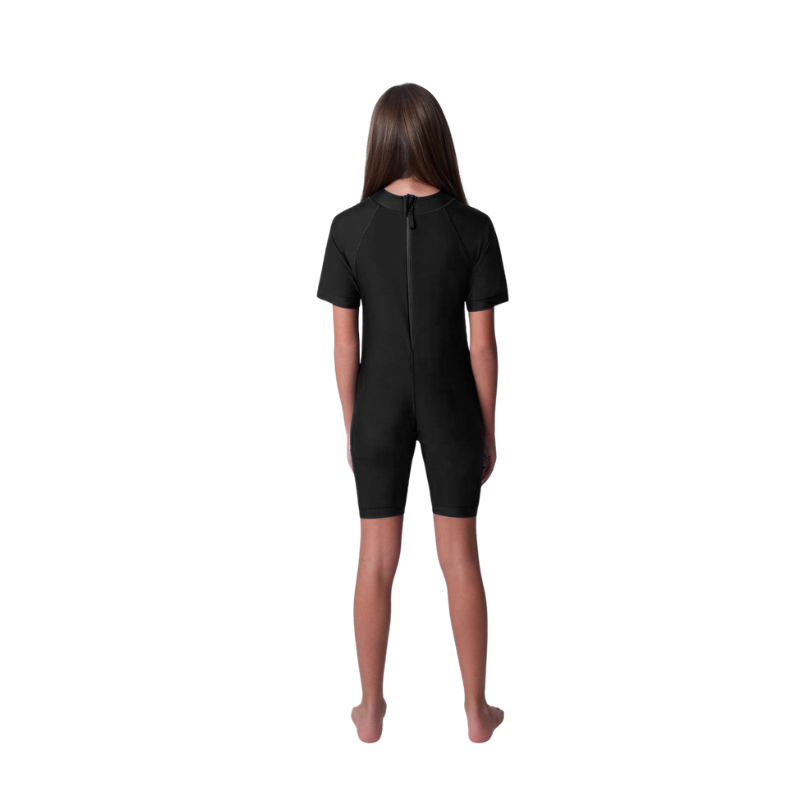 COEGA Sunwear - Unisex Youth One Piece Swimsuit With Back Zipper - Black