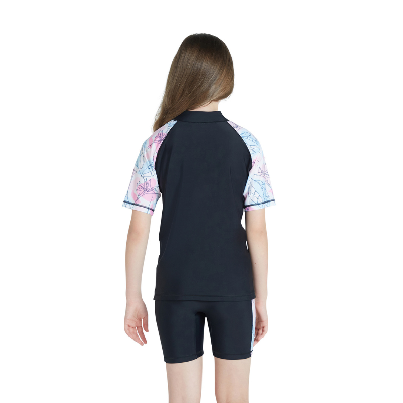 COEGA Sunwear - 2pc-Set - Girls Youth Swimsuit - Nero Floral Drawings