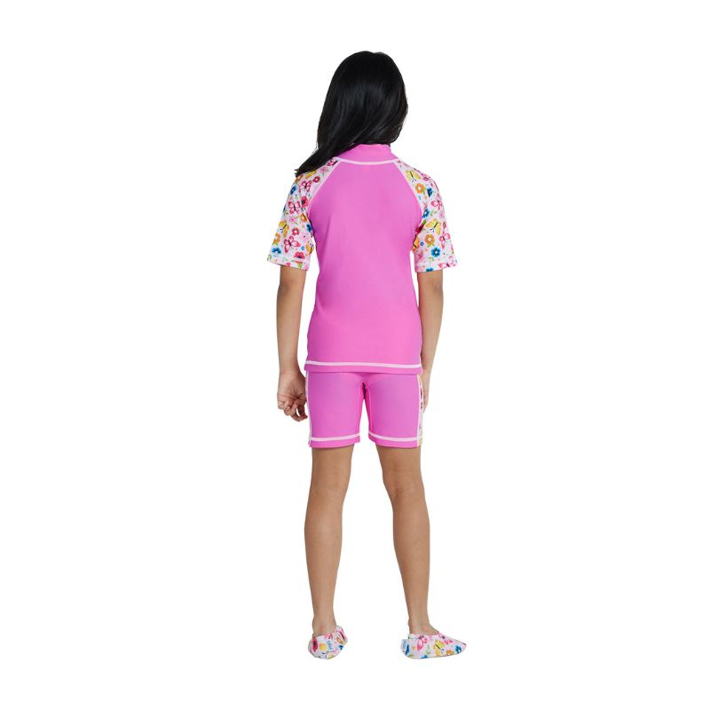 COEGA Sunwear - 2pc-Set - Girls Swimsuit - Pink Rosey Flowers