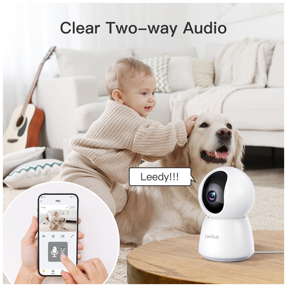 Laxihub - 5MP Wi-Fi Indoor Camera With Motion Detection - White