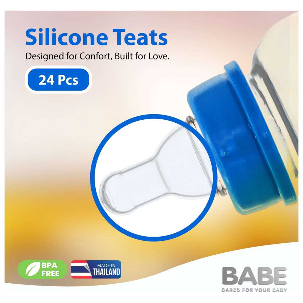 Babe - Baby Anti‑Colic Silicon Nipple - Pack of 24