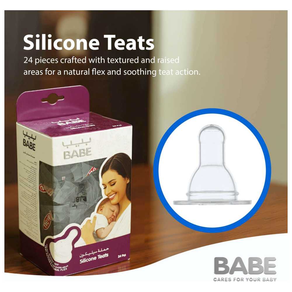 Babe - Baby Anti‑Colic Silicon Nipple - Pack of 24