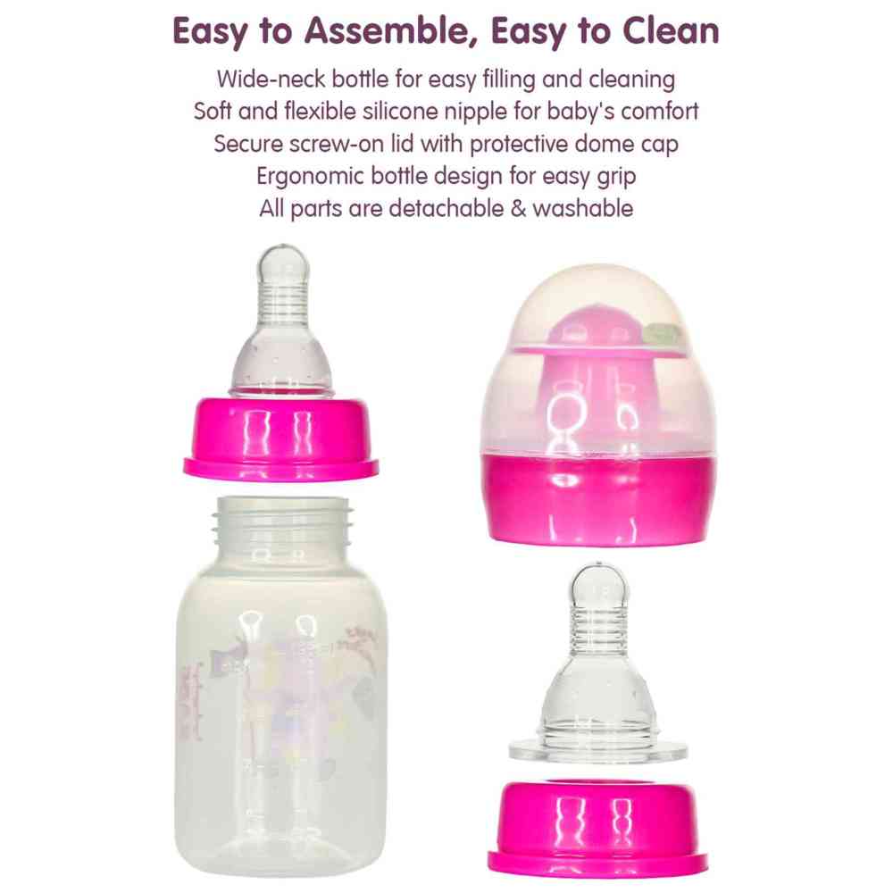 Babe - Baby Feeding Bottle - Pink - 125 ml