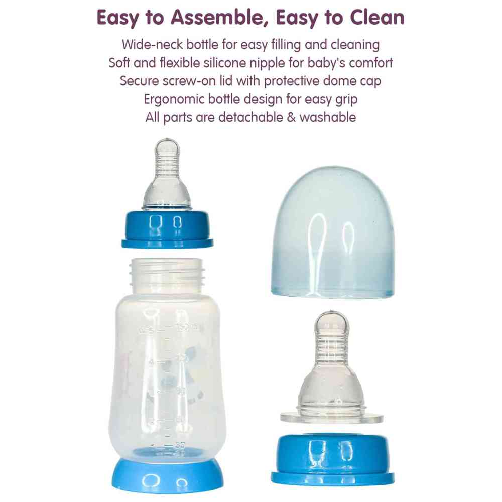 Babe - Baby Feeding Bottle - Blue - 125 ml