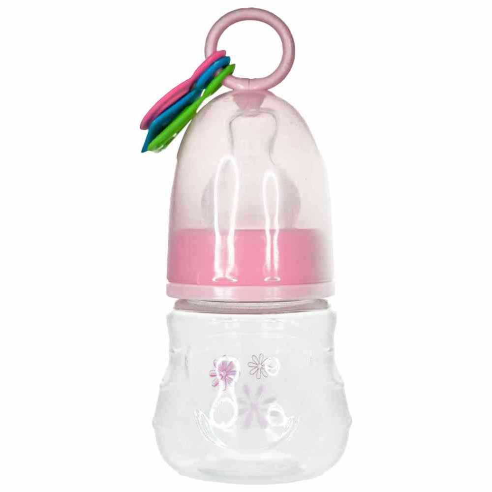 Babe - Baby Feeding Bottle - Pink/Clear - 60 ml