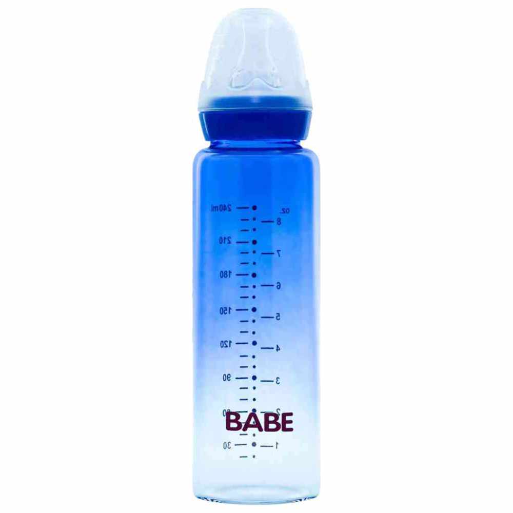 Babe - Baby Glass Feeding Bottle - 240 ml