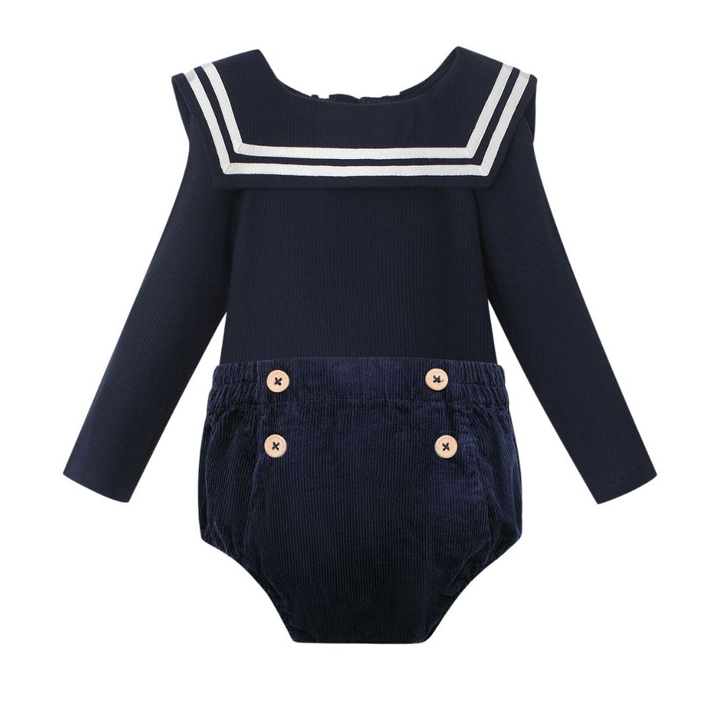 Atlas & Maya Baby Sailor Bodysuit and Shorts - Navy - 2 Pcs