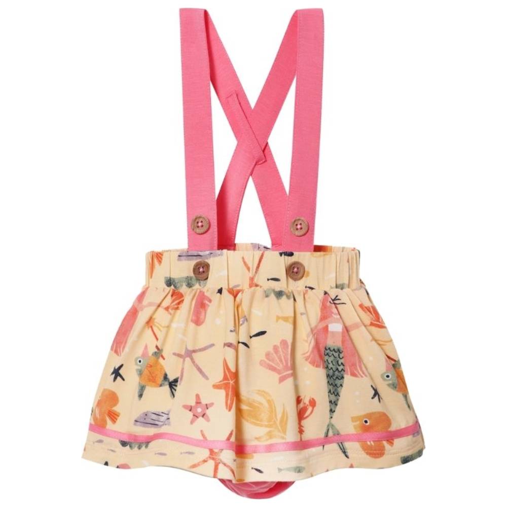 Atlas & Maya Bamboo Lyocell Ocean Bloom Suspender Skirt - Mermaid Love
