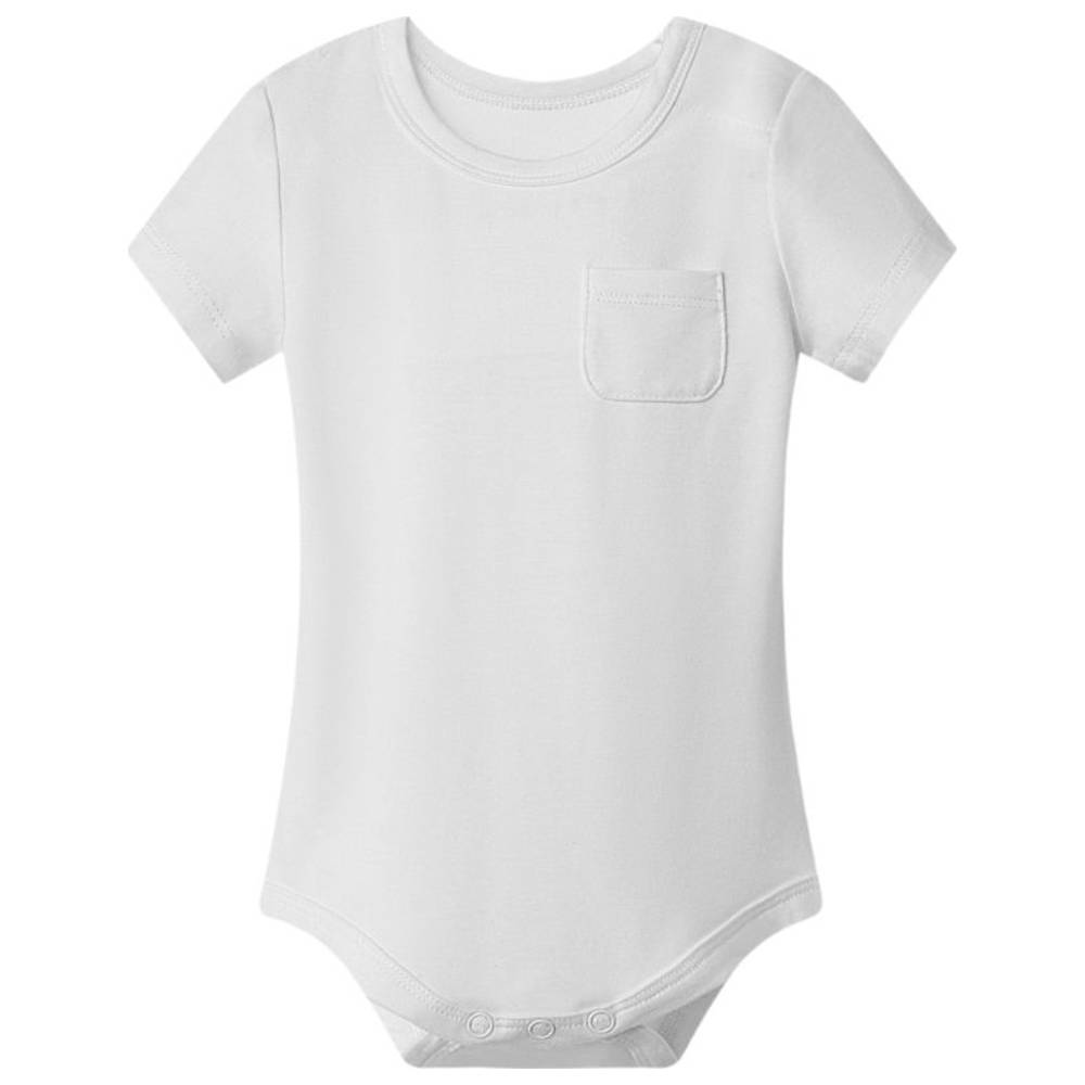 Atlas & Maya Iconic Short Sleeve Magnetic Bodysuit with Pocket - White