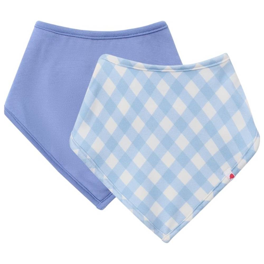 Atlas & Maya Organic Bamboo Magnetic Round Ocean Snuggles Bibs - Blue - 2 Pcs