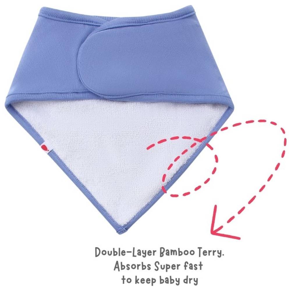 Atlas & Maya Organic Bamboo Magnetic Round Ocean Snuggles Bibs - Blue - 2 Pcs
