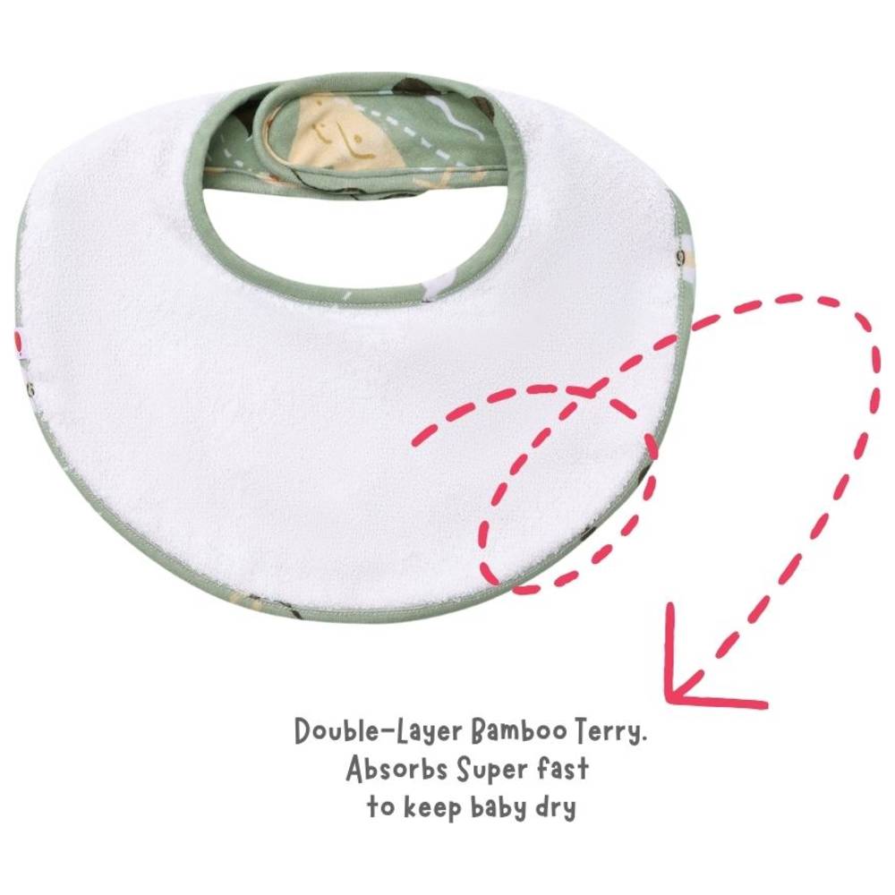 Atlas & Maya Organic Bamboo Magnetic Round Pirate Bay Bibs - Red - 2 Pcs