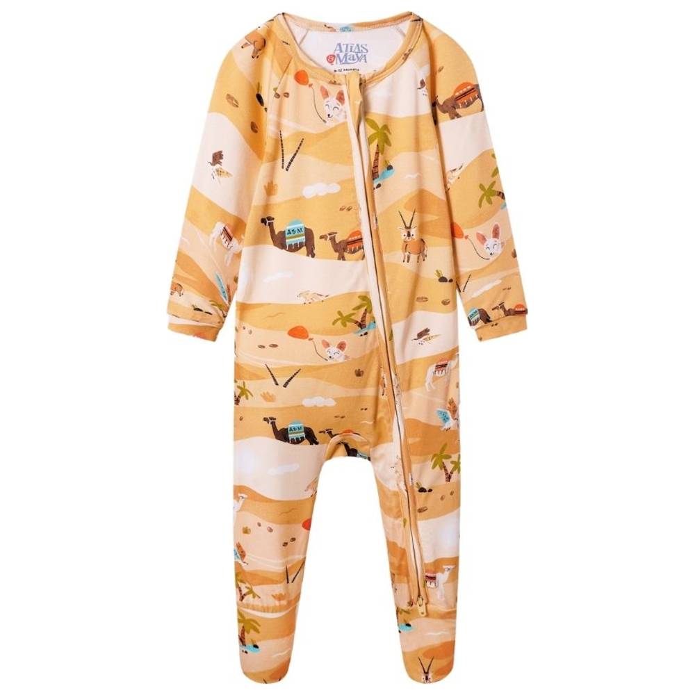 Atlas & Maya Sleepy Time Organic Bamboo Desert Safari Sleepsuit