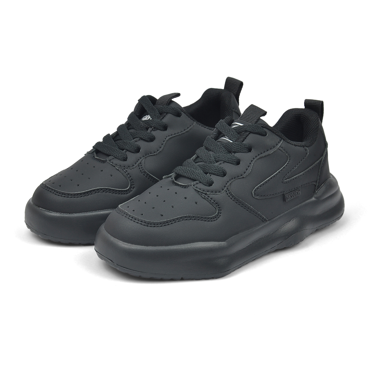 Skyview - Kids Chunky Platform Lace-Up Lightweight Sneakers - Matte Black