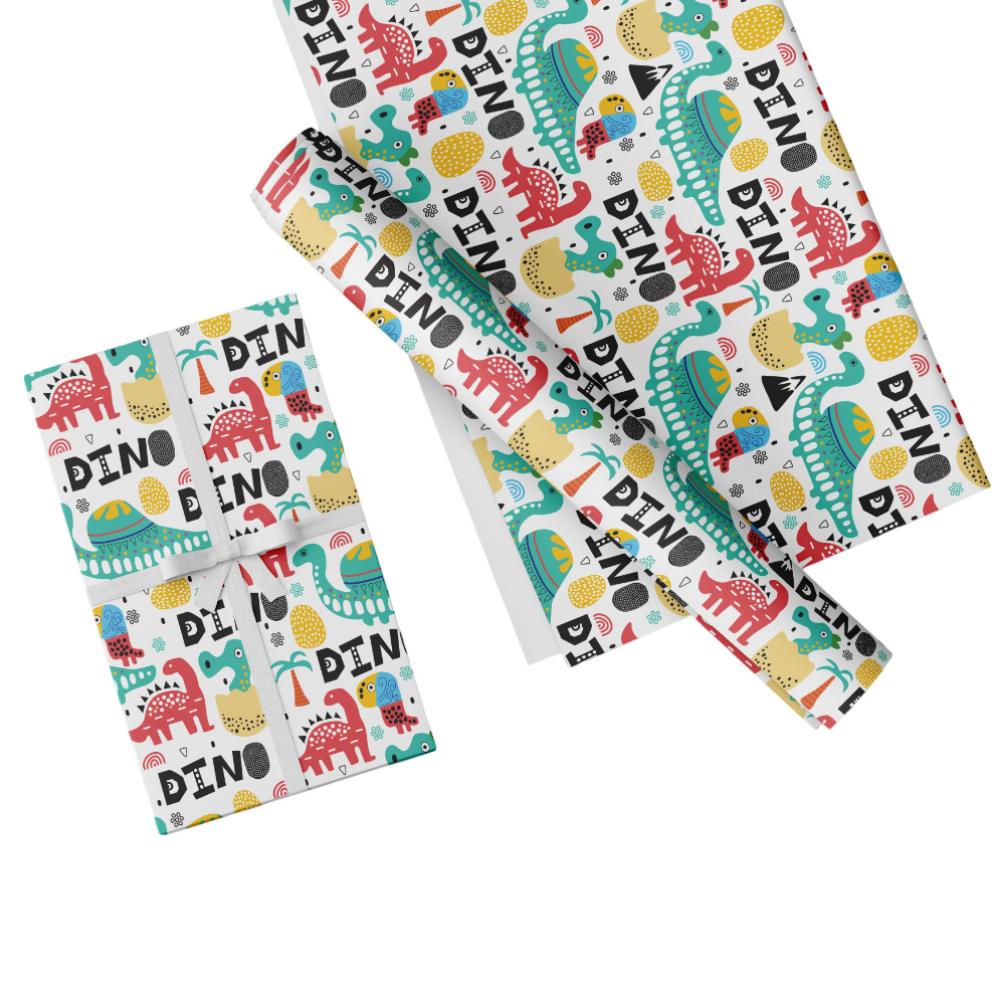 Share The Love - Gift Wrapping Paper Pack - Dino White