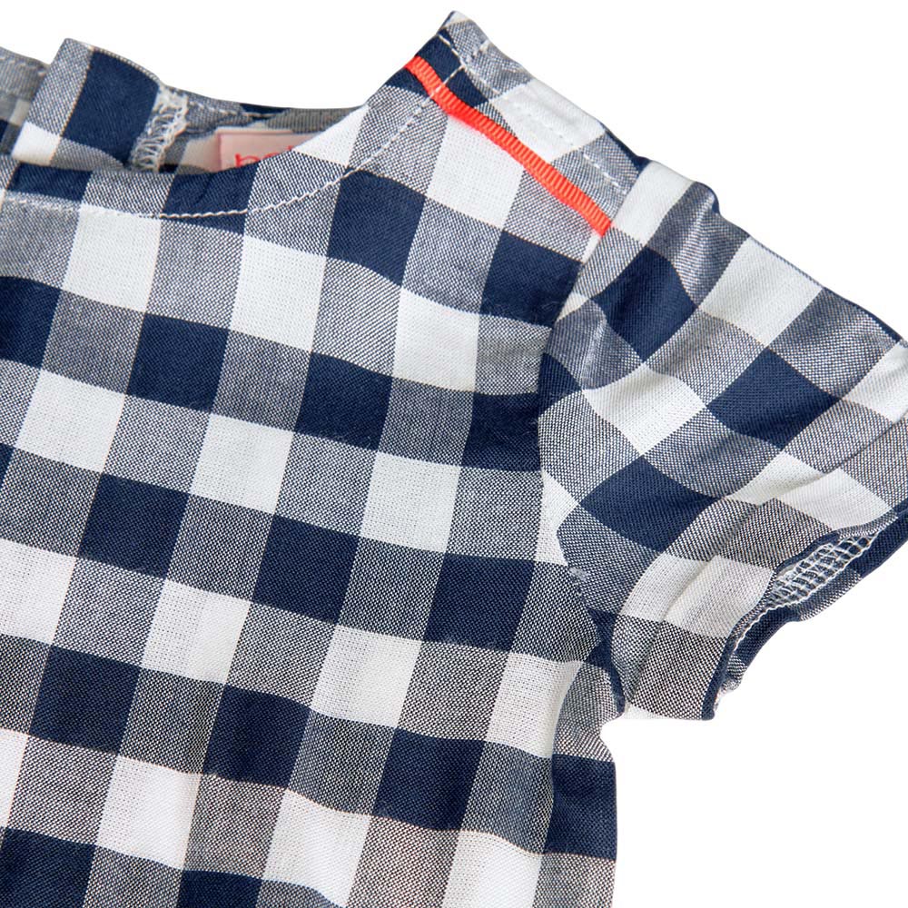 Boboli Girl's Checkered Viscose Dress - Navy