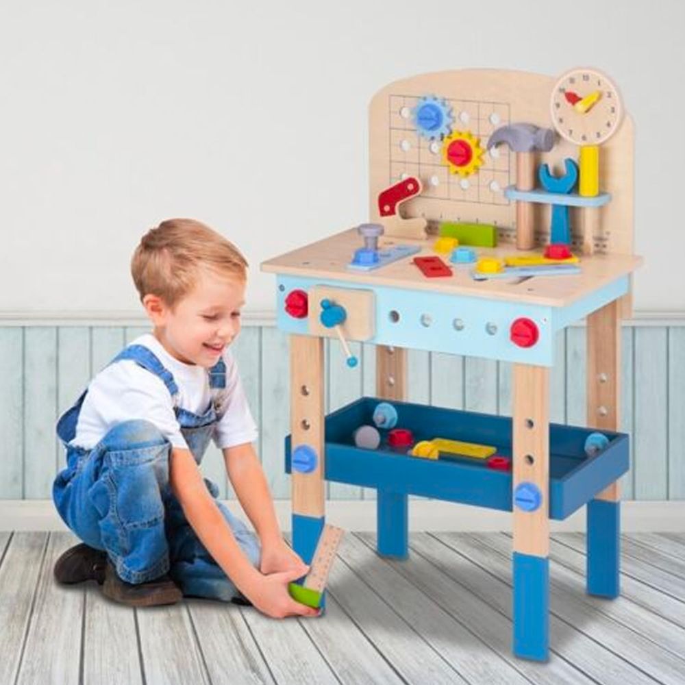 TookyToy Wooden Work Bench - 54pcs